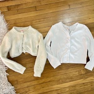 Girls button up cropped sweater bundle